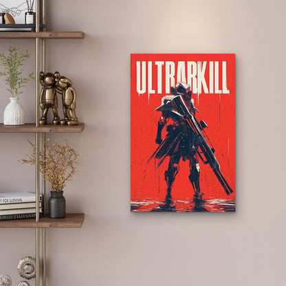 Featuring an Ultrakill Futuristic Warrior Metal Print Ready to Hang