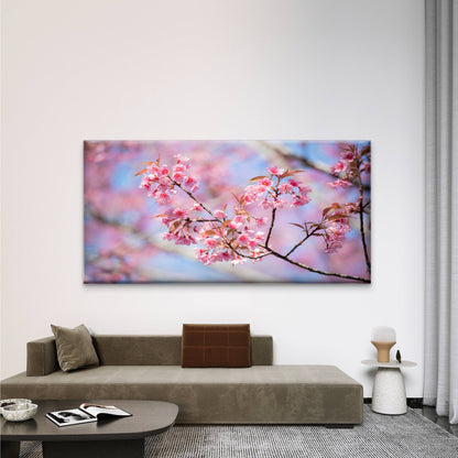 Thai Sakura In Bloom Wall Art Canvas Office Home Room Framed 120x60cm