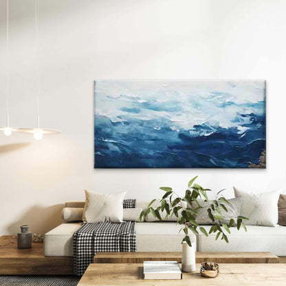Abstract Ocean Wave Coastal Wall Art Canvas Office Home Room Framed 120x60cm - Bella Home Decor