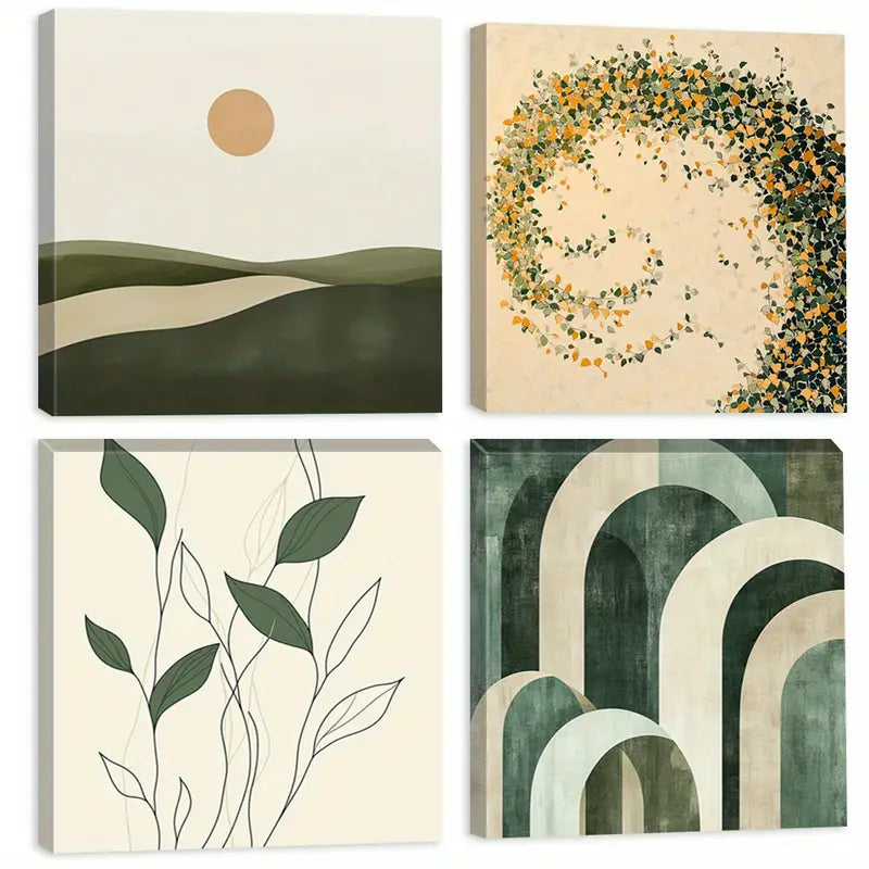 4pcs Modern Farmhouse Style, Sunset Hills VG  Wall Art Canvas Framed