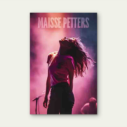 Powerful Female Rock Performance 60x90cm Metal Print Ready to Hang - Bella Home Decor