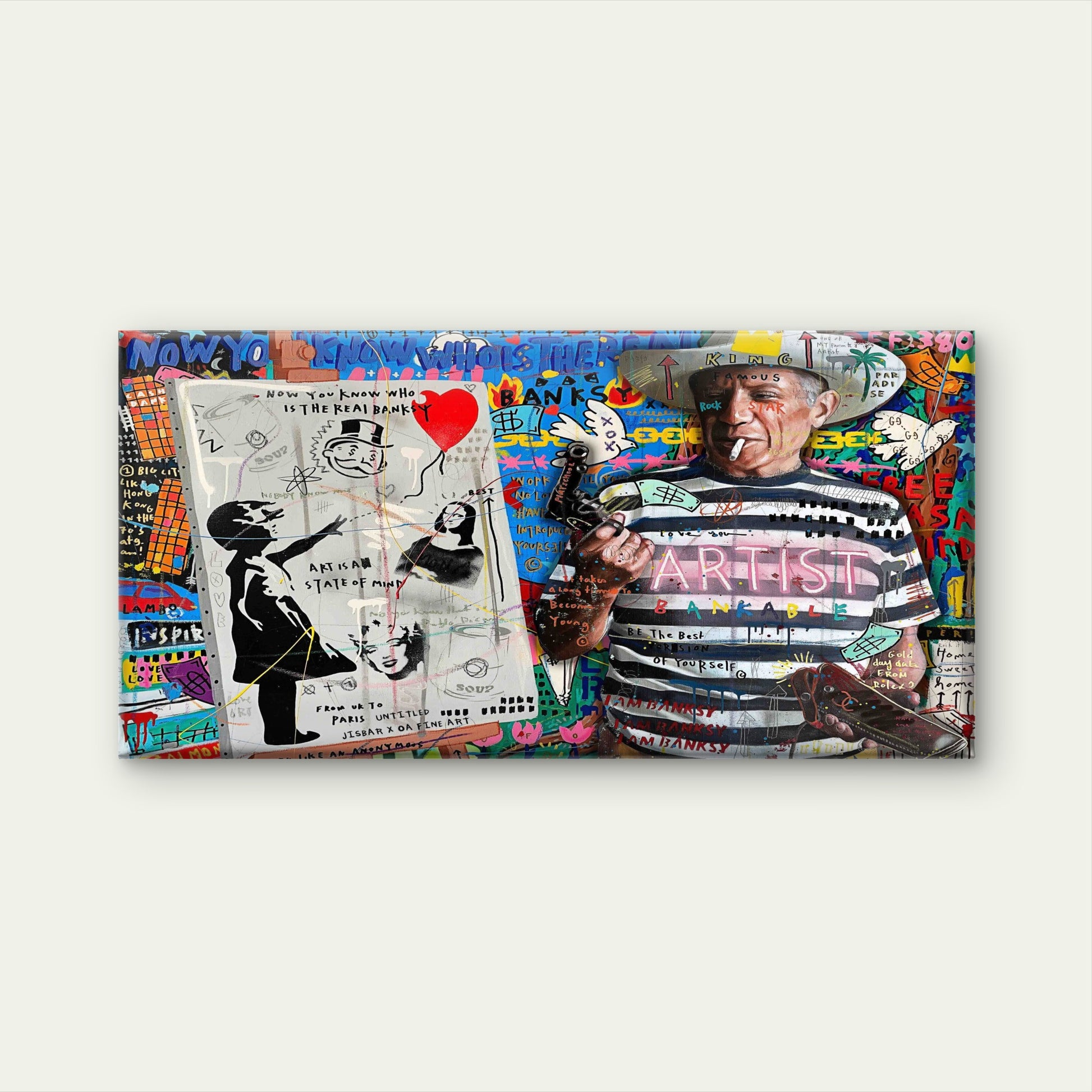Maximalist Master Sketch Graphi Wall Art Canvas Office Home Room Framed 120x60cm - Bella Home Decor