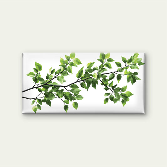 Fresh Green Leaves Tree Branch Wall Art Canvas Office Home Framed 120x60cm