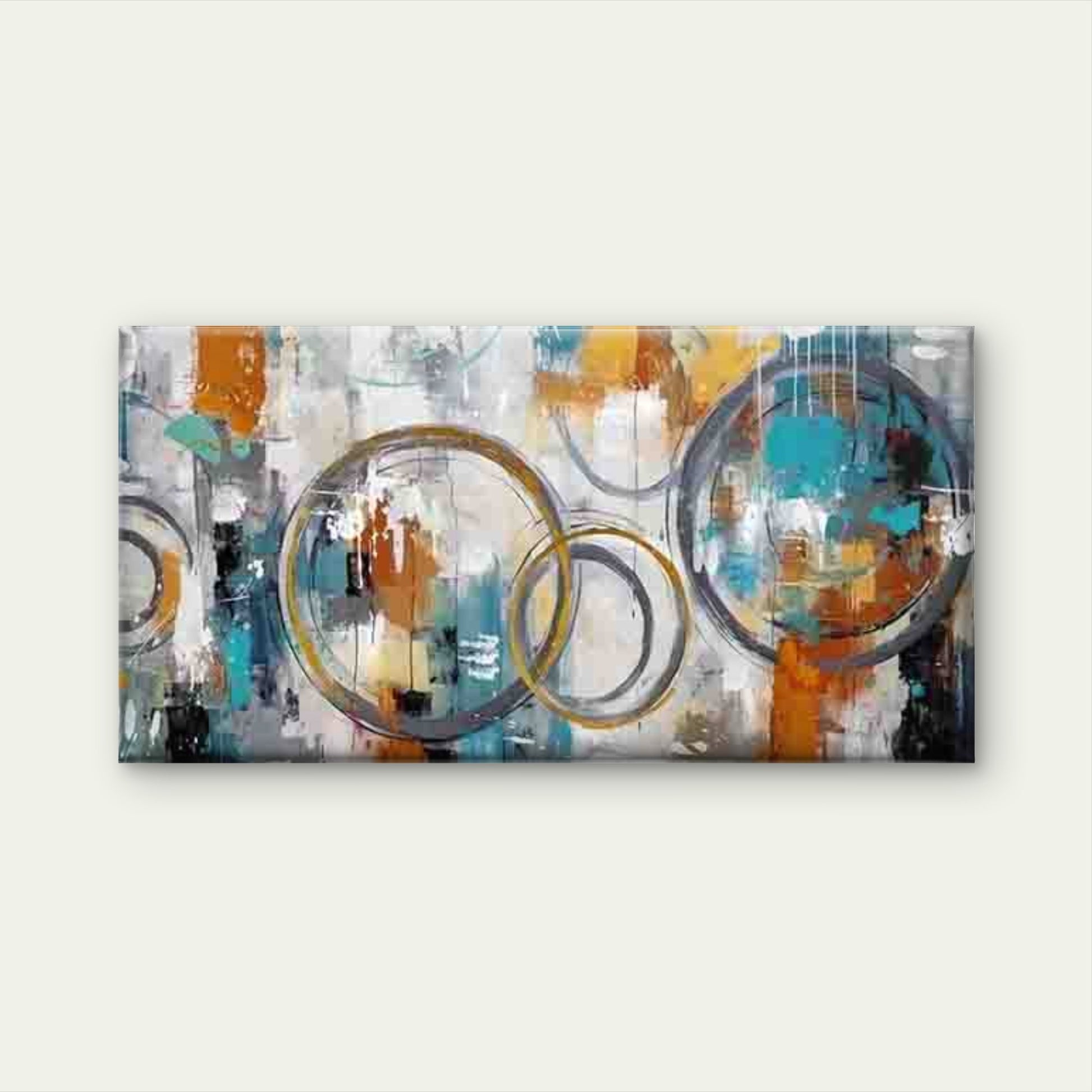 Featuring Circles And Dots Wall Art Canvas Office Home Room Framed 120x60cm - Bella Home Decor