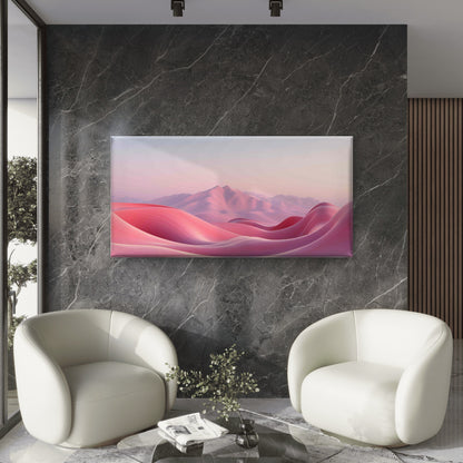 Pink Mountains at Sunset Wall Art Canvas Office Home Room Framed 120x60cm - Bella Home Decor