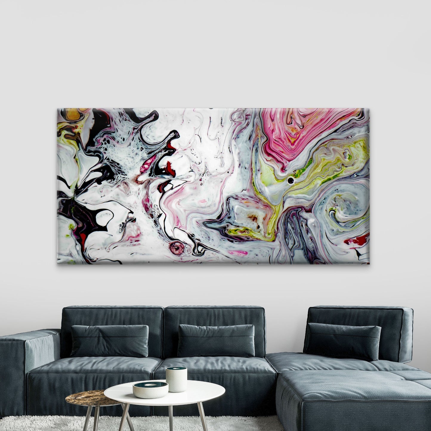 Playful Rainbow Splash Wall Art Canvas Office Home Room Framed 120x60cm