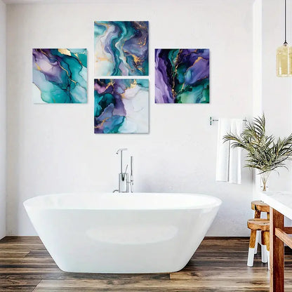 4pcs Marble Texture Canvas Print Wall Art Canvas Framed