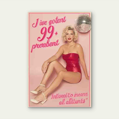 Glamorous Retro Disco Vibes Metal Print Ready to Hang