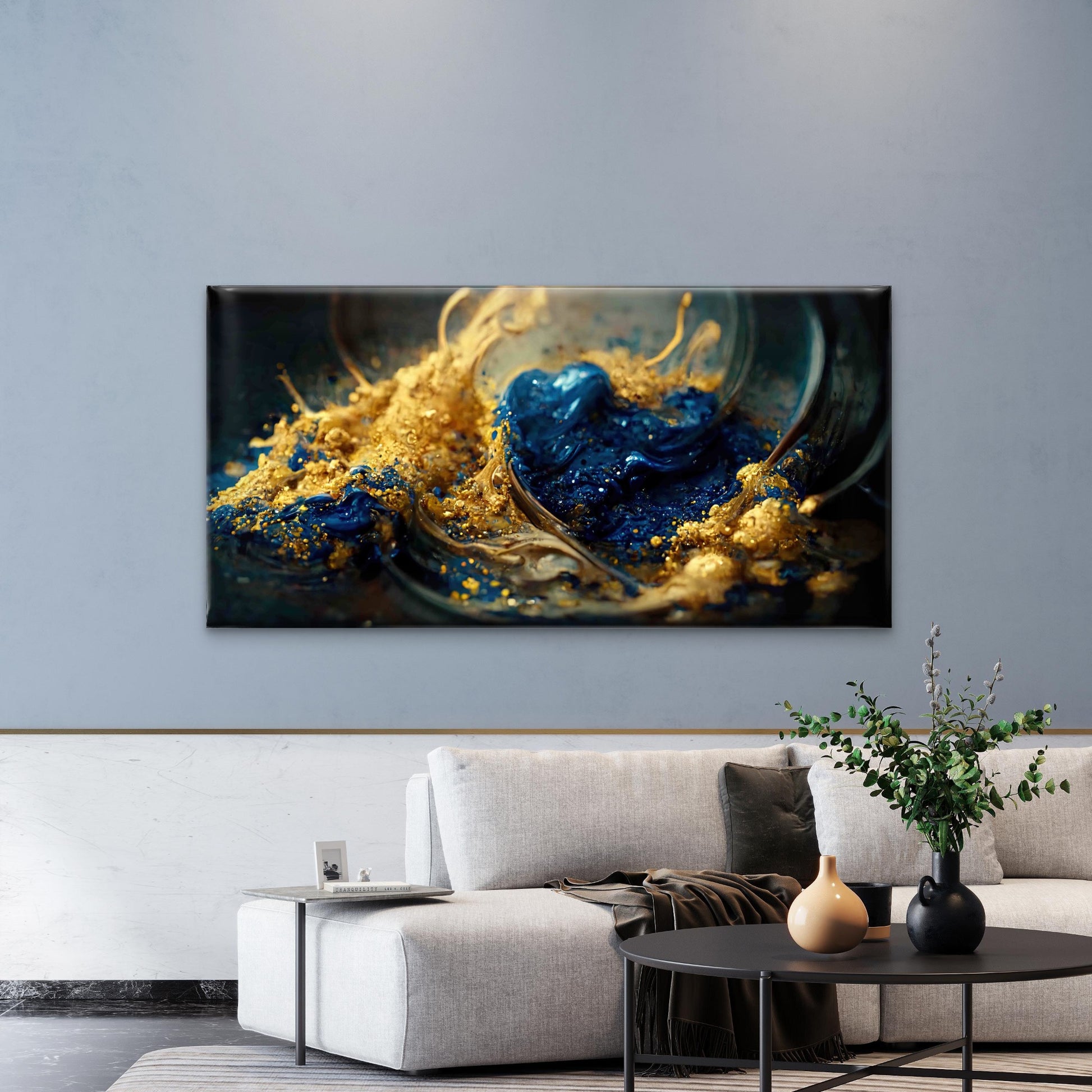 Modern Abstract Background Wall Art Canvas Office Home Room Framed 120x60cm - Bella Home Decor