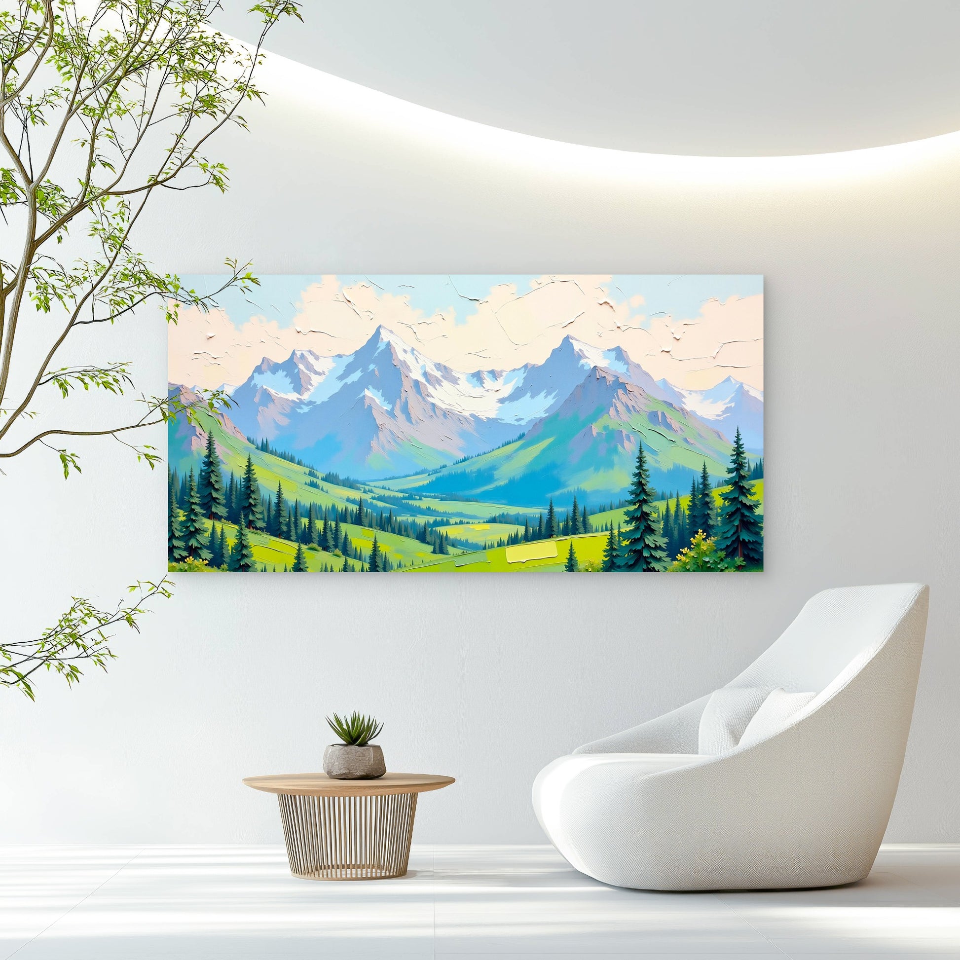 Alpine Valley Canvas Art Wall Art Canvas Office Home Room Framed 120x60cm - Bella Home Decor