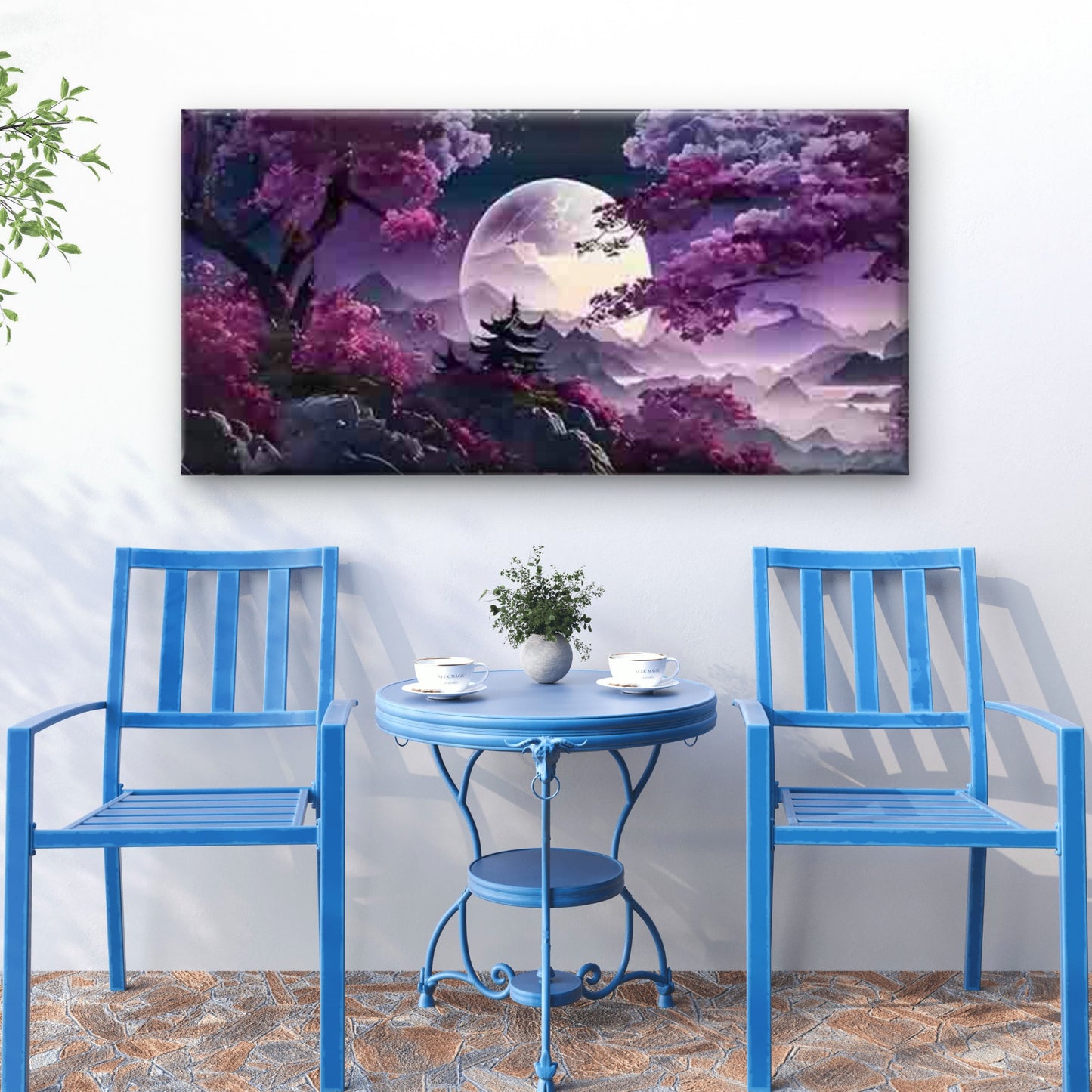 Abstract Japanese Landscape Wall Art Canvas Office Home Room Framed 120x60cm