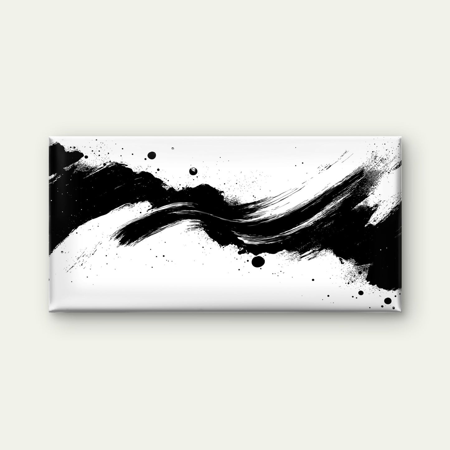 Zen Ink Brush Stroke Wall Art Canvas Office Home Room Framed 120x60cm
