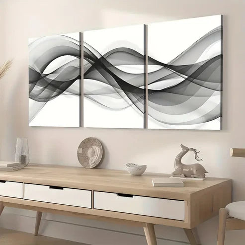 3pcs Modern Style Abstract Simple Light Luxury Line Art Wall Art Set Canvas Unframed - High Quality Print 100% Australian Made Wall Canvas