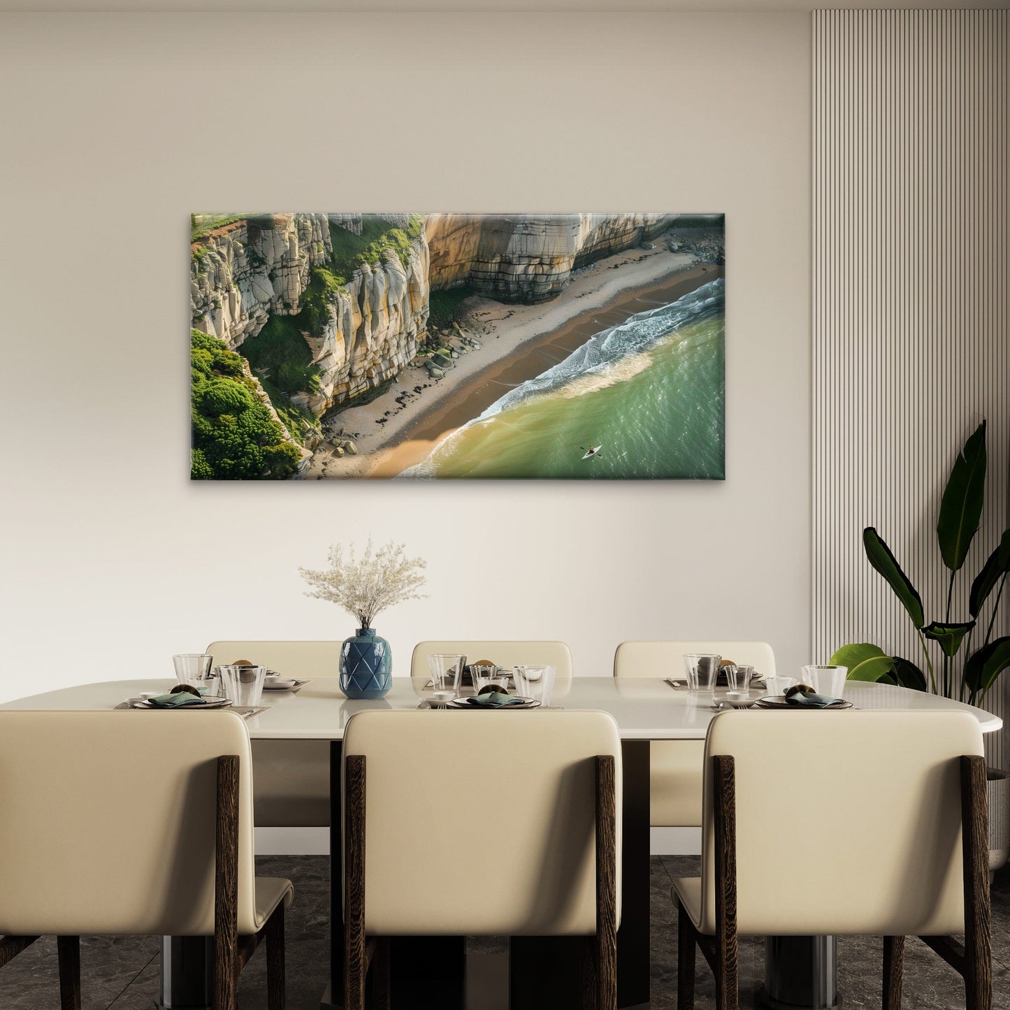 Stony Beach Landscape Wall Art Canvas Office Home Room Framed 120x60cm