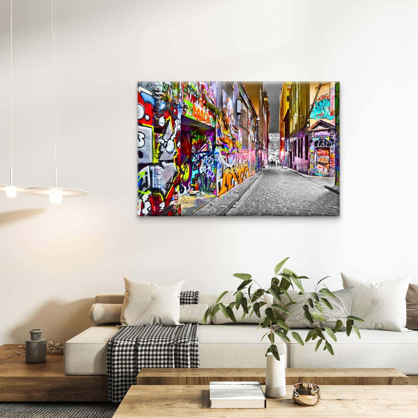 Modern Graffiti Night Street Painting Wall Art Decor 100% Australian Made