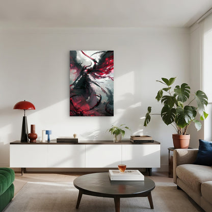 Warrior Dragon Illustration 40x60cm Metal Print Ready to Hang