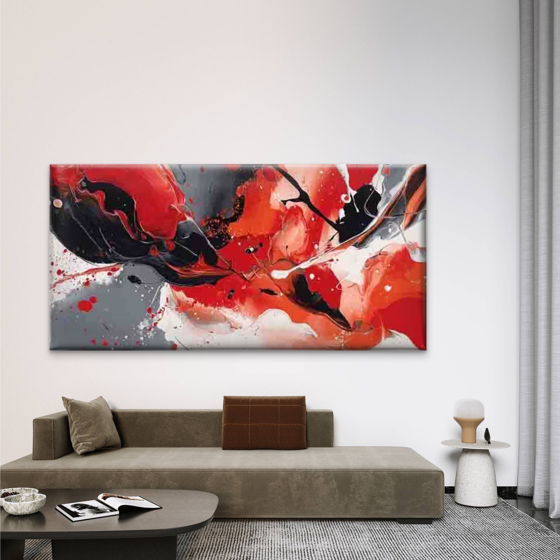 Abstract Splash Color Wall Art Canvas Office Home Room Framed 120x60cm - Bella Home Decor