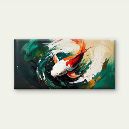 Abstract Koi Fish Painting Wall Art Canvas Office Home Room Framed 120x60cm