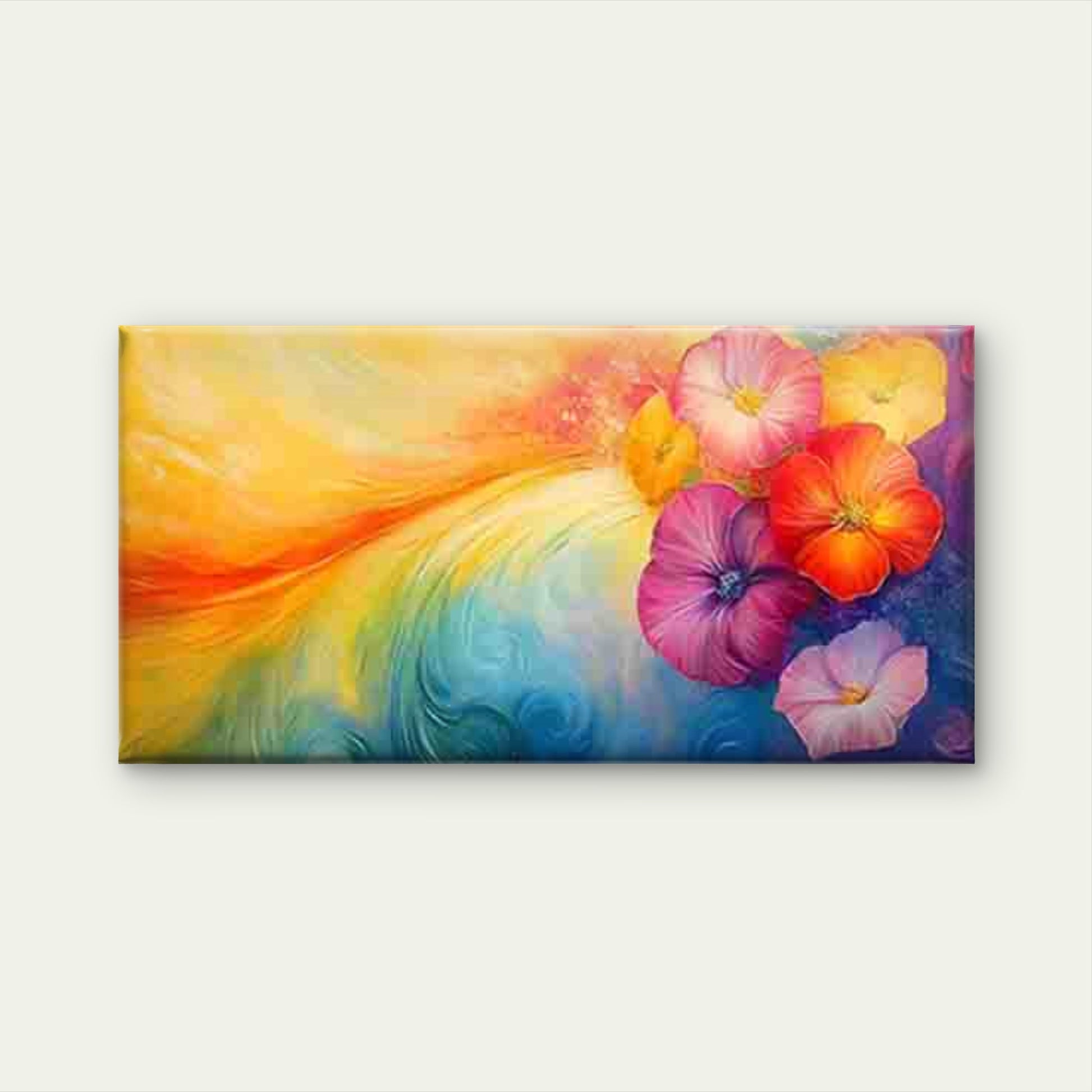Vibrant of Blooming Flowers Wall Art Canvas Office Home Room Framed 120x60cm - Bella Home Decor