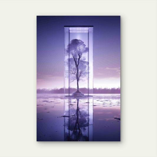 Purple Tones Abstract Landscape 60x90cm Metal Print Ready to Hang