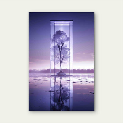 Purple Tones Abstract Landscape 40x60cm Metal Print Ready to Hang - Bella Home Decor