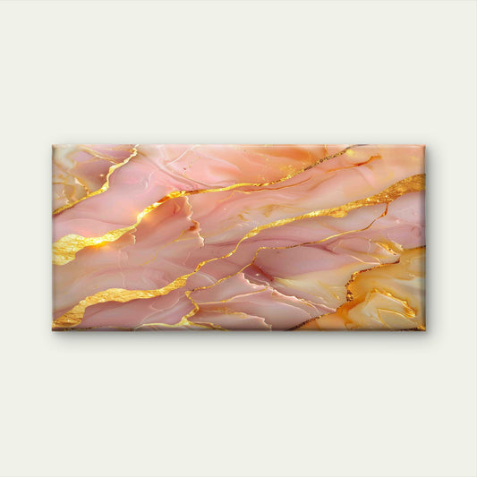 Abstract Pastel Pink Agate Wall Art Canvas Office Home Room Framed 120x60cm