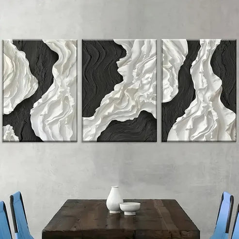3pcs Modern Abstract Geometric Light Luxury Art Wall Art Canvas Unframed - High Quality Print 100% Australian Made Wall Canvas