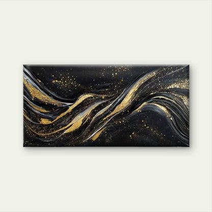 Black & Golden Modern Wall Art Canvas Office Home Room Framed 120x60cm