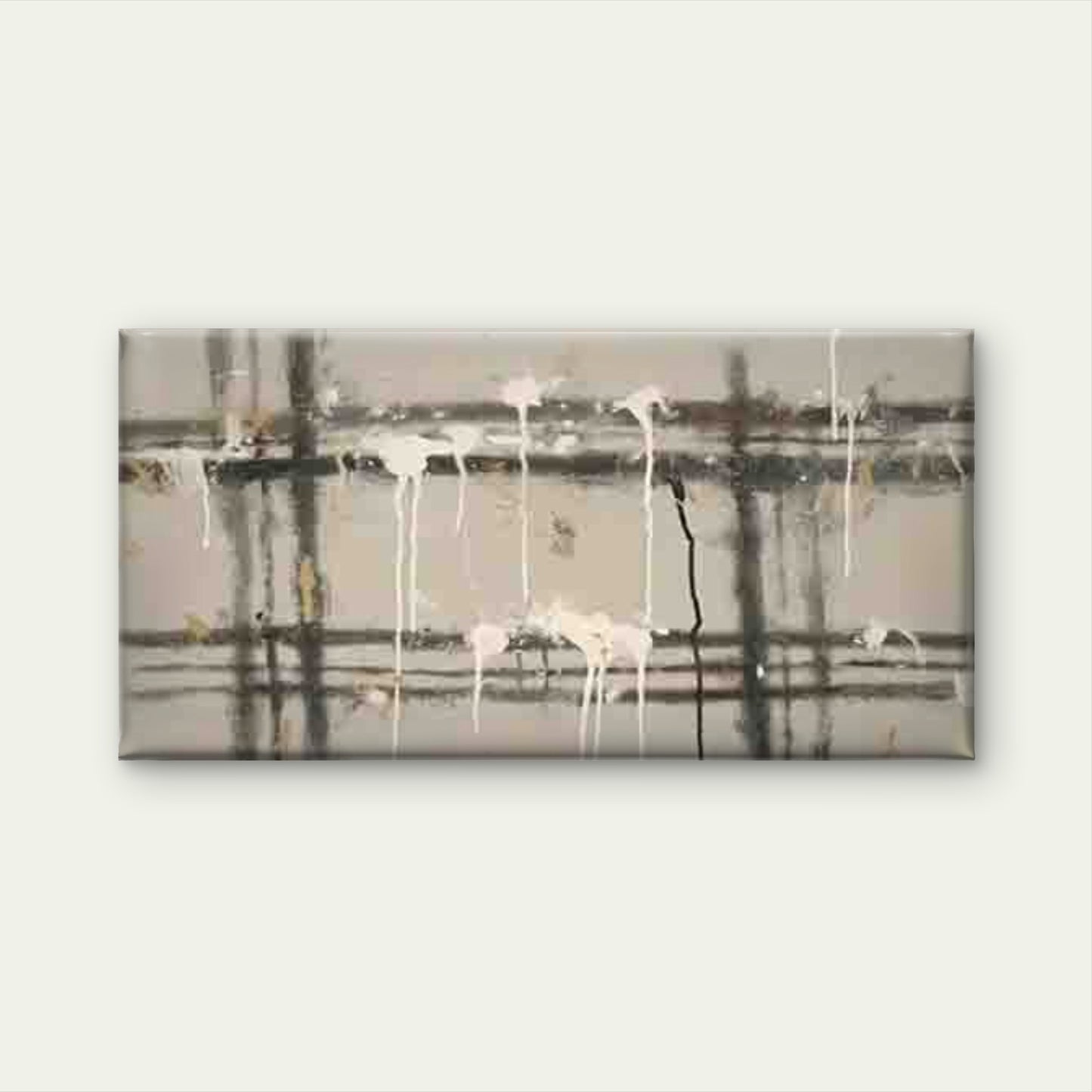 Black White Gray Abstract Grid Wall Art Canvas Office Home Room Framed 120x60cm - Bella Home Decor