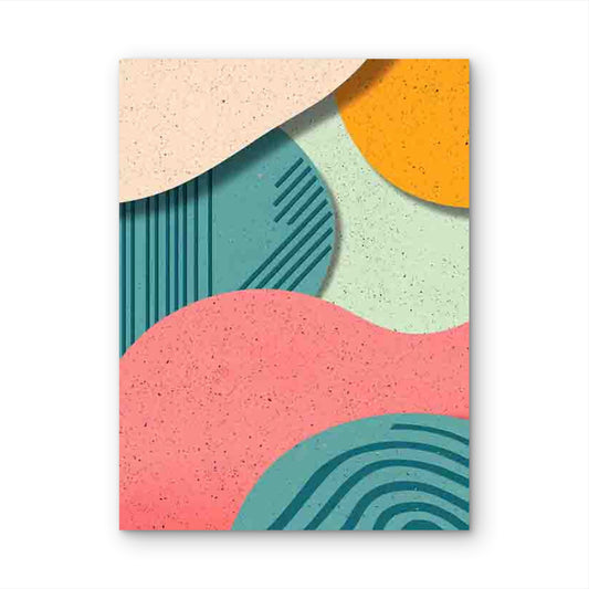 Abstract Art Style with Colorful Geometric Shapes 60x90cm Metal Print Ready to Hang