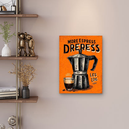 More Espresso Less Depresso Art 60x90cm Metal Print Ready to Hang