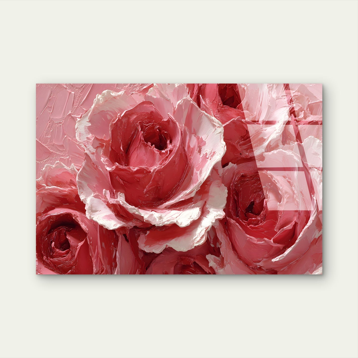 Pink Rose Floral Blossom Bouquet Acrylic  Glass Printing Wall Art Australian Made Quality