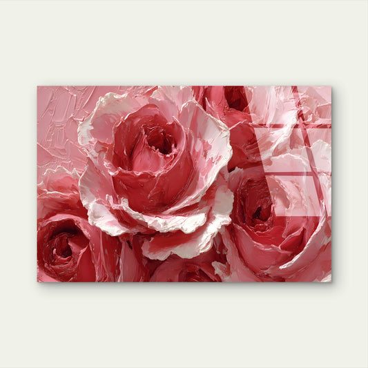 Pink Rose Floral Blossom Bouquet Acrylic Glass Printing Wall Art Australian Made Quality
