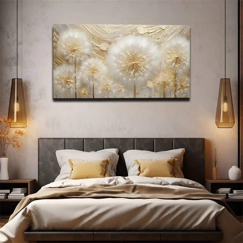 Golden Element Embellished Wall Art Canvas Office Home Room Framed 120x60cm - Bella Home Decor