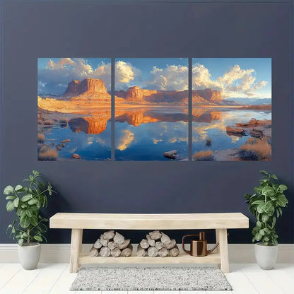 3pcs  Tranquil Landscape  Metal Print Ready to Hang Art - Bella Home Decor