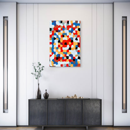 Colorful Abstract Mosaic Like Pattern 60x90cm Metal Print Ready to Hang