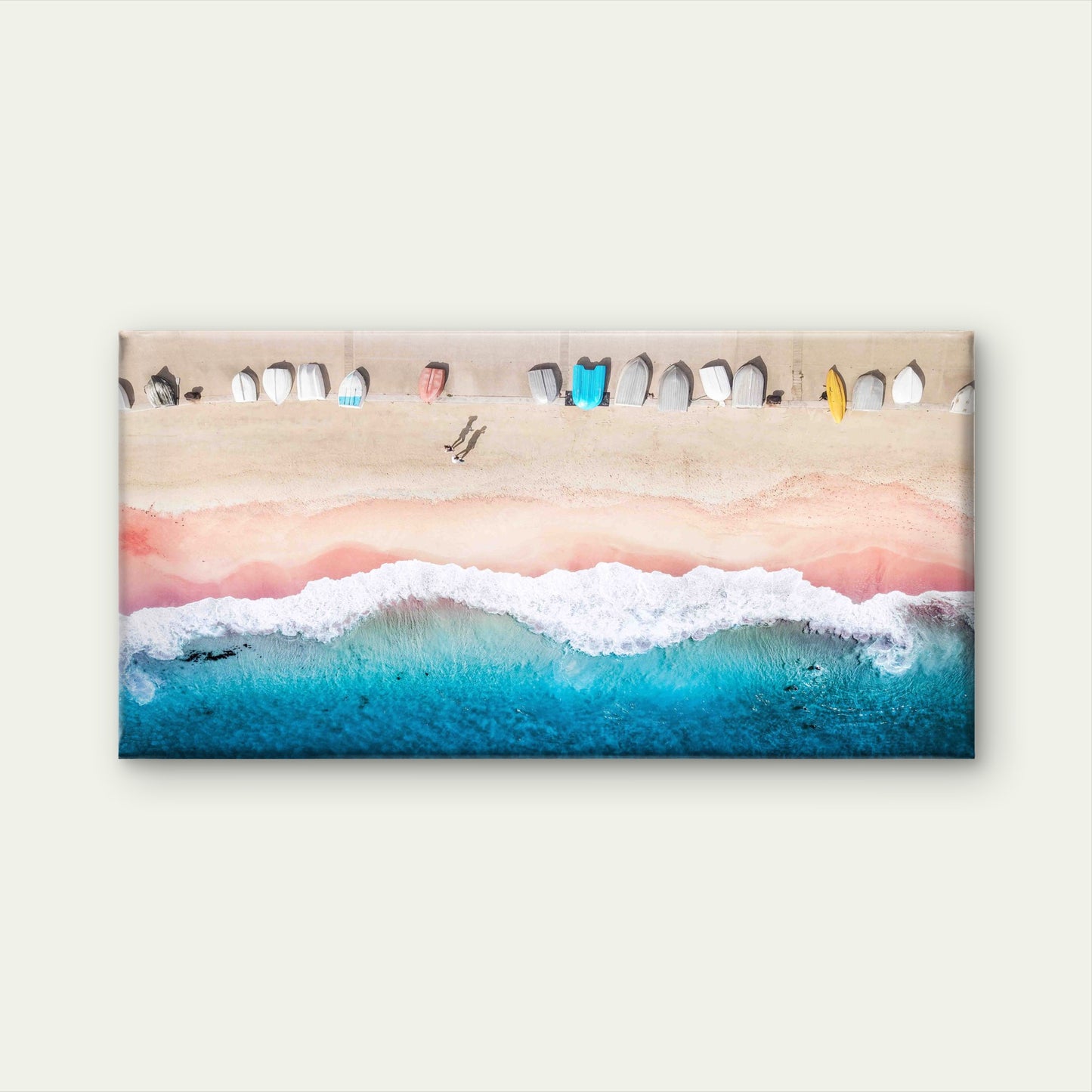 Aerial View of Beach Wall Art Canvas Office Home Room Framed 120x60cm