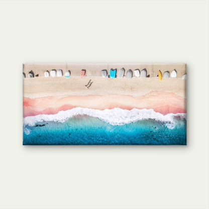 Aerial View of Beach Wall Art Canvas Office Home Room Framed 120x60cm