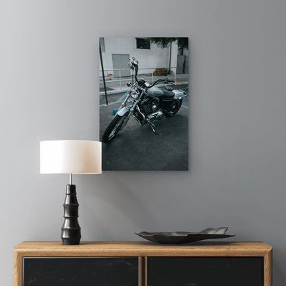 Classic American Custom Chopper Bike 40x60cm Metal Print Ready to Hang