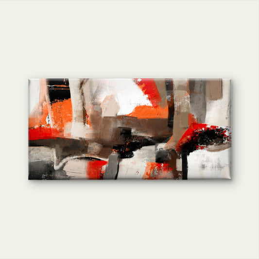 Abstract Red Orange Splash Wall Art Canvas Office Home Room Framed 120x60cm