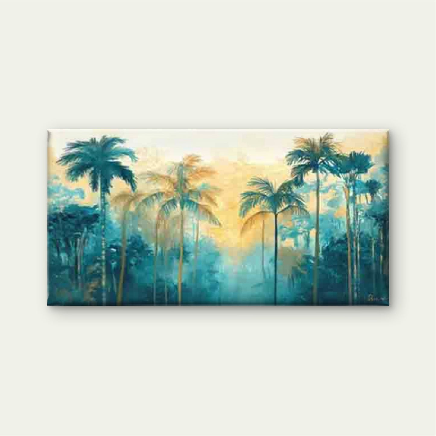Abstract Tropical Palm Tree Wall Art Canvas Office Home Room Framed 120x60cm - Bella Home Decor