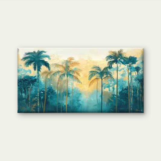 Abstract Tropical Palm Tree Wall Art Canvas Office Home Room Framed 120x60cm