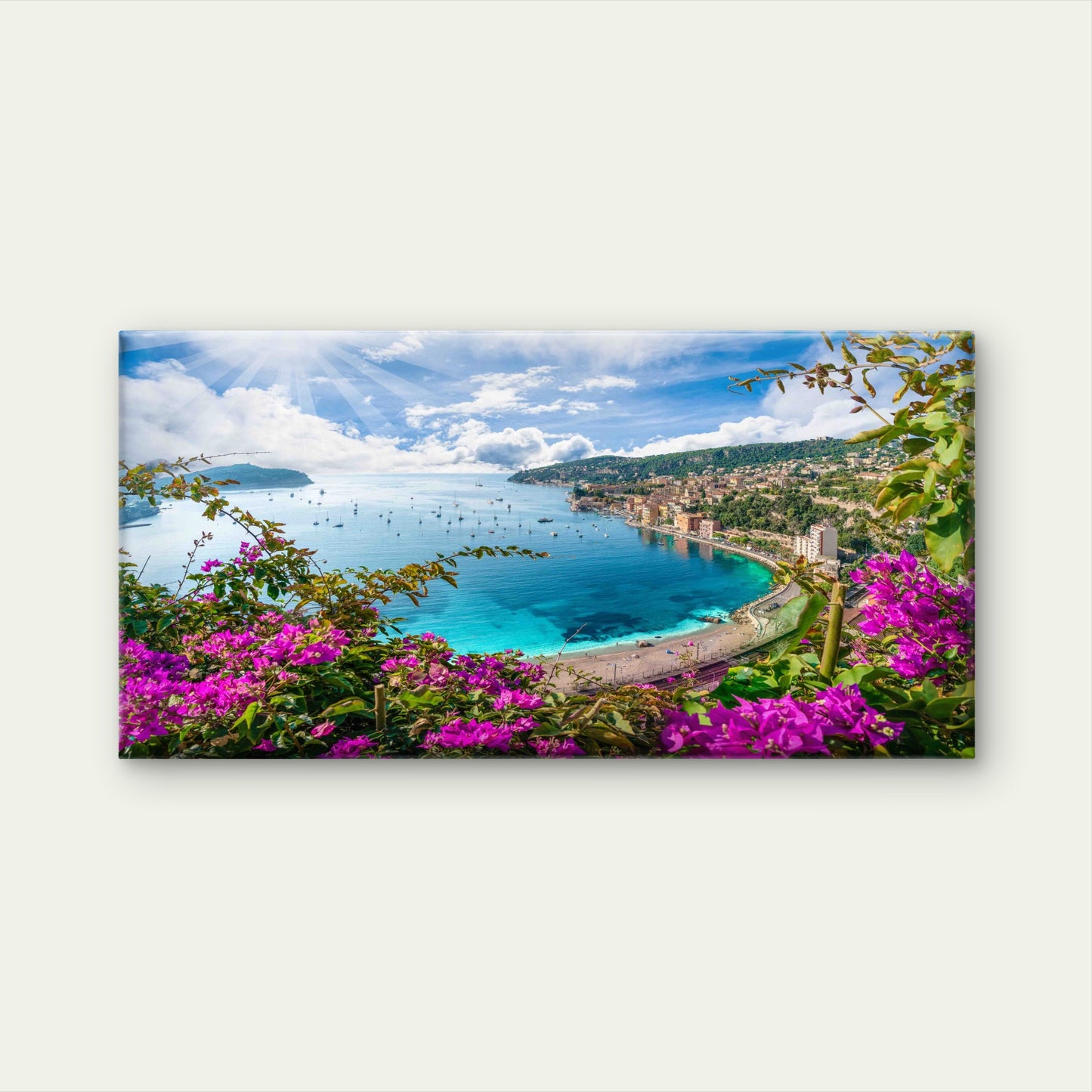 Coastal Bay Landscape Wall Art Canvas Office Home Room Framed 120x60cm