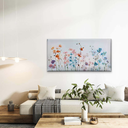 Featuring Delicate Wildflowers Wall Art Canvas Office Home Room Framed 120x60cm - Bella Home Decor