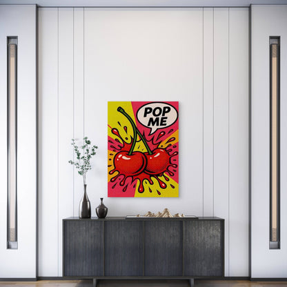 Pop Me with Two Cherries 60x90cm Metal Print Ready to Hang - Bella Home Decor