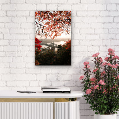 Széchenyi Chain Bridge in Autumn, Budapest 40x60cm Metal Print Ready to Hang