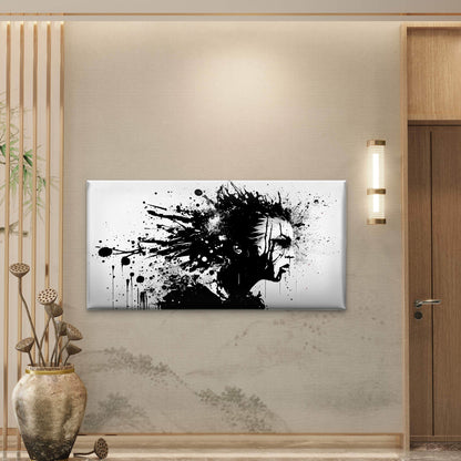 Paint Splatters Spray Abstract Wall Art Canvas Office Home Room Framed 120x60cm - Bella Home Decor