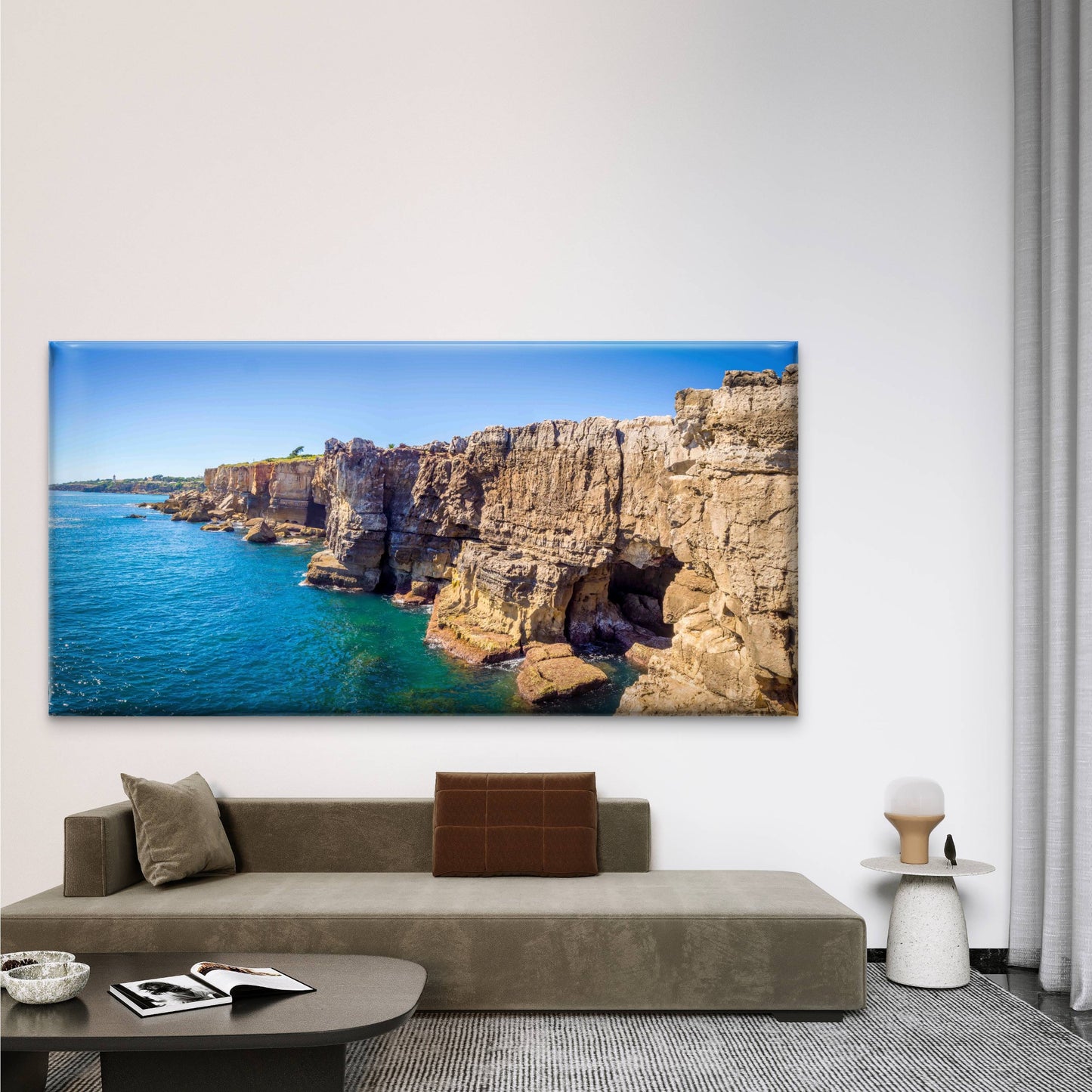 Boca Do Inferno at Cascais, Wall Art Canvas Office Home Room Framed 120x60cm