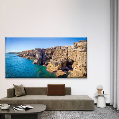 Boca Do Inferno at Cascais, Wall Art Canvas Office Home Room Framed 120x60cm