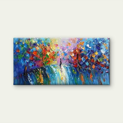 Vibrant Abstract Impasto Wall Art Canvas Office Home Room Framed 120x60cm